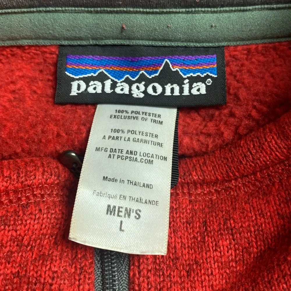 Patagonia Men's large Zip-Up Red Sweater